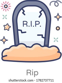 Graveyard, rip flat design vector 