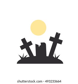 Graveyard spooky Halloween