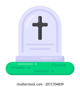 Graveyard, tombstone flat  design vector 