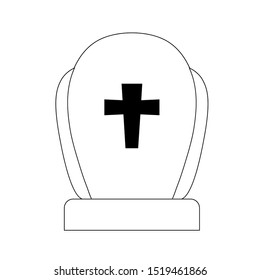 graveyard tombstone on white background
