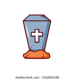 graveyard tombstone on white background vector illustration design