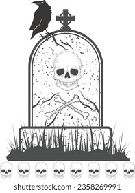 A graveyard tombstone vector design 