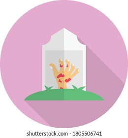graveyard vector flat color icon 