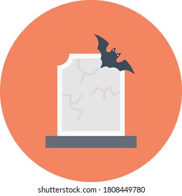 graveyard vector flat color icon 