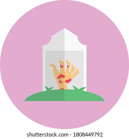 graveyard vector flat color icon 