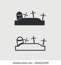 Graveyard vector icon illustration sign for web and design