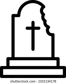 graveyard Vector illustration on a transparent background. Premium quality symbols. Stroke vector icon for concept and graphic design.