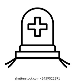 Graveyard Vector Line Icon Design