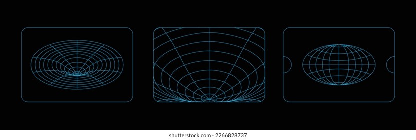 gravitation symbol in retro futuristic design element