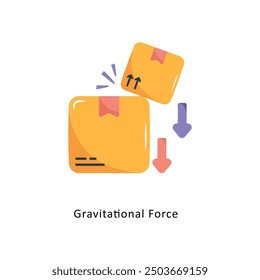 Vector de fuerza gravitacional Icono plano Ilustración de diseño Símbolo sobre fondo blanco EPS 10 Archivo