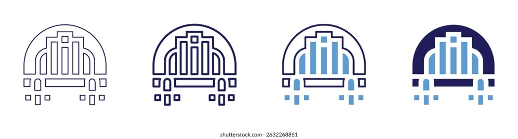 Gravitational waves icon in 4 different styles. Thin Line, Line, Bold Line, Duotone. Duotone style. Editable stroke.