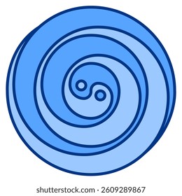 Gravitational Waves icon represented by Gravitational Waves symbol Blue style.
