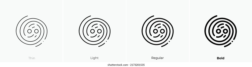 gravitational waves icon. Thin, Light Regular And Bold style design isolated on white background