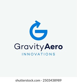 Gravity aero innovations logo design ideas business name editable vector template  royalty free image