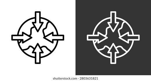 Gravity Black And White Icon Set Collection Pack Vector Illustration