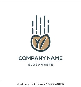 Gravity Coffee Logo Design Vector