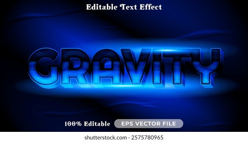 Gravity editable text effect vibrant modern color shiny. Text style effect. Editable fonts vector files