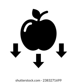 gravity glyph icon illustration vector graphic. Simple element illustration vector graphic, suitable for app, websites, and presentations isolated on white background