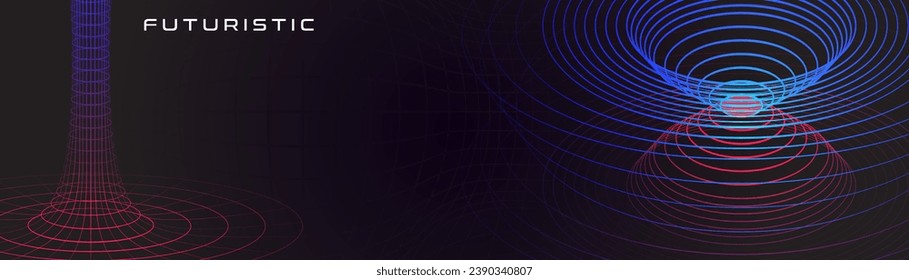 Gravity, gravitational waves concept. Physical and technology futuristic background.