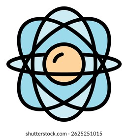 Gravity gyroscope icon. Outline gravity gyroscope vector icon color flat isolated