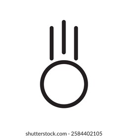 Gravity icon black and white vector outline sign
