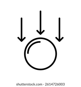 Gravity icon black and white vector sign