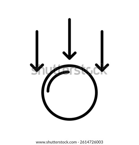 Gravity icon black and white vector sign