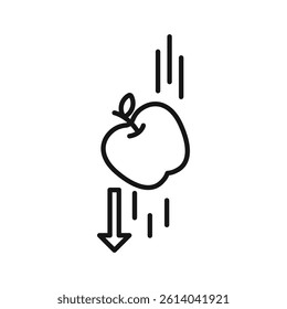 Gravity icon line art vector
