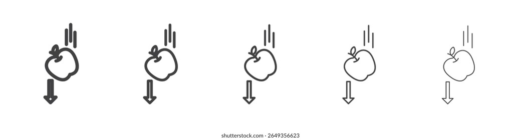 Gravity icon Line graphics illustration symbol