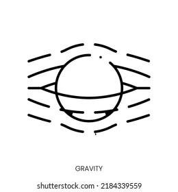 gravity icon. Linear style sign isolated on white background. Vector illustration