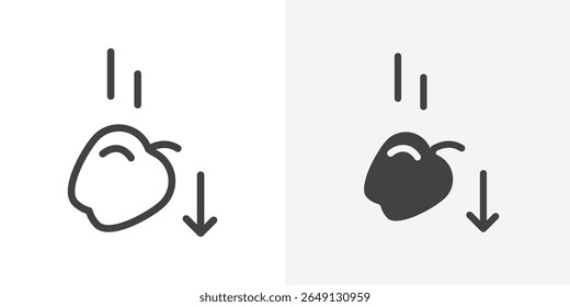Icono de gravedad Contorno de signo de Vector