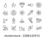 Gravity icon set. It included heavy, falling, fly, flow, blackhole and more icons.