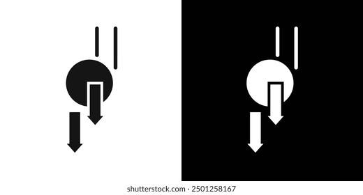 Gravity icon Symbol mark in filled style