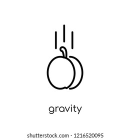 gravity icon. Trendy modern flat linear vector gravity icon on white background from thin line collection, outline vector illustration