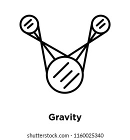Gravity icon vector isolated on white background, Gravity transparent sign , sign and symbols in thin linear outline style