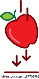 Gravity icon, vector line illustration