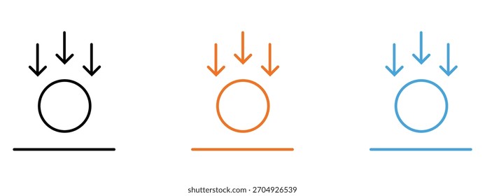 Gravity icon vector. pressure direction, force and gravity symbol. vector illustration.