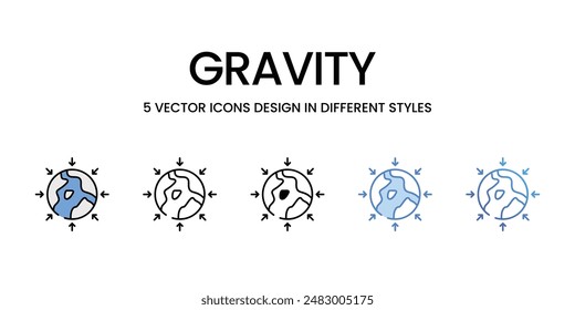 Gravity icons vector set stock illustration.