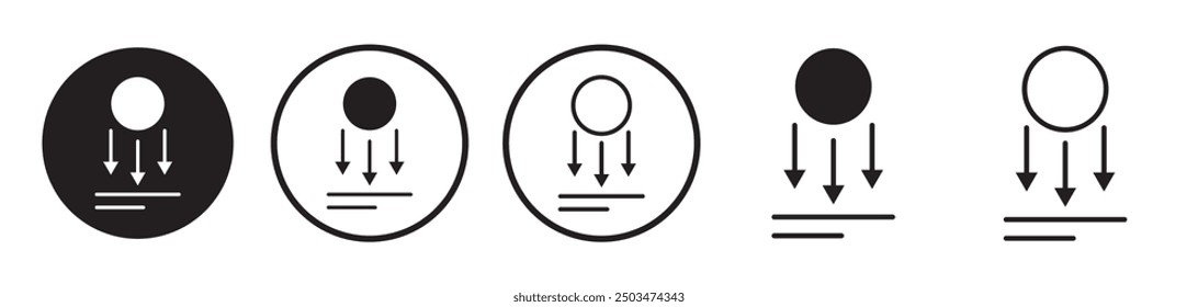 Gravity line icon vector set.