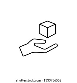 Gravity, magic, hand, cube icon