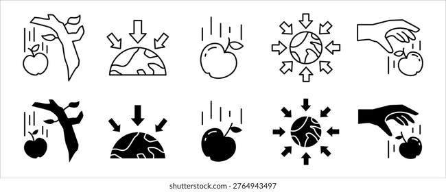 Gravity Physics Force Motion Icon
