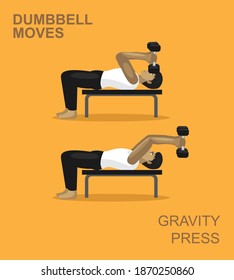 Gravity Press Dumbbell Moves Manga Gym Set Illustration