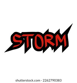 Gravity Storm vector text in red and black colors, suitable for t-shirt design, poster design, electronic content, advertisement, banner and more