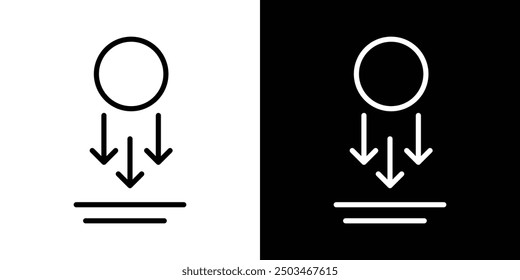 Gravity thin line vector icon set.