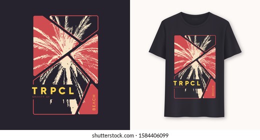 Gravity of tropical beach stylish graphic t-shirt vector design, poster, typography.