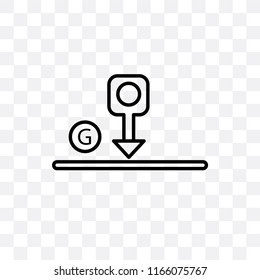 Gravity vector icon isolated on transparent background, Gravity logo concept