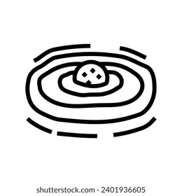 gravity waves space exploration line icon vector. gravity waves space exploration sign. isolated contour symbol black illustration