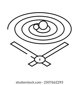 gravity waves space exploration line icon vector. gravity waves space exploration sign. isolated contour symbol black illustration