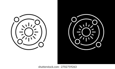 Diseño de conjunto de iconos blancos de pozo de gravedad