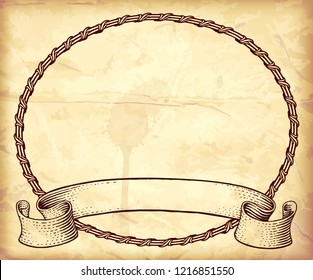 Gravure art frame with ribbon